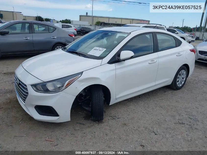 2019 Hyundai Accent Se VIN: 3KPC24A39KE057525 Lot: 40097937