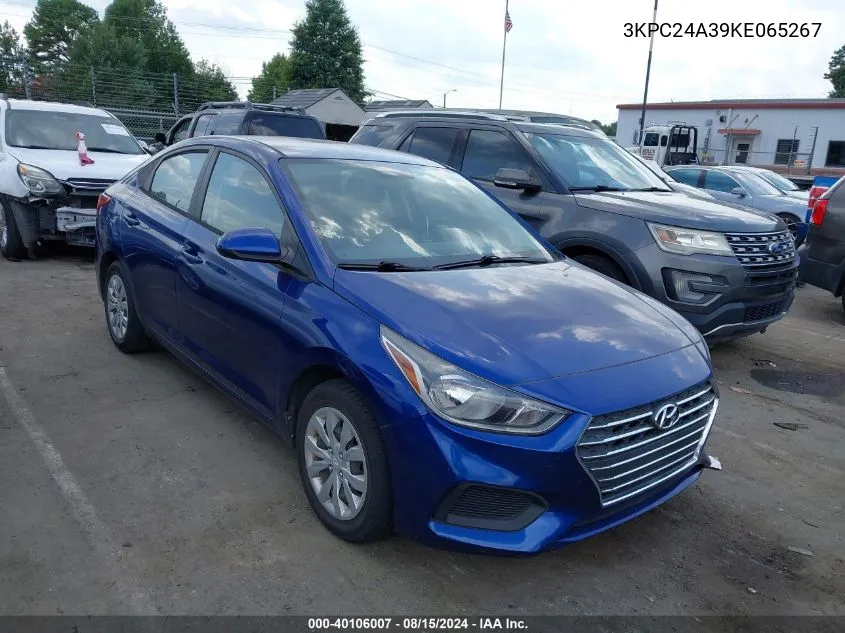 2019 Hyundai Accent Se VIN: 3KPC24A39KE065267 Lot: 40106007