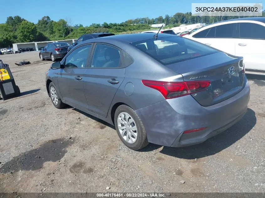 3KPC24A37KE040402 2019 Hyundai Accent Se