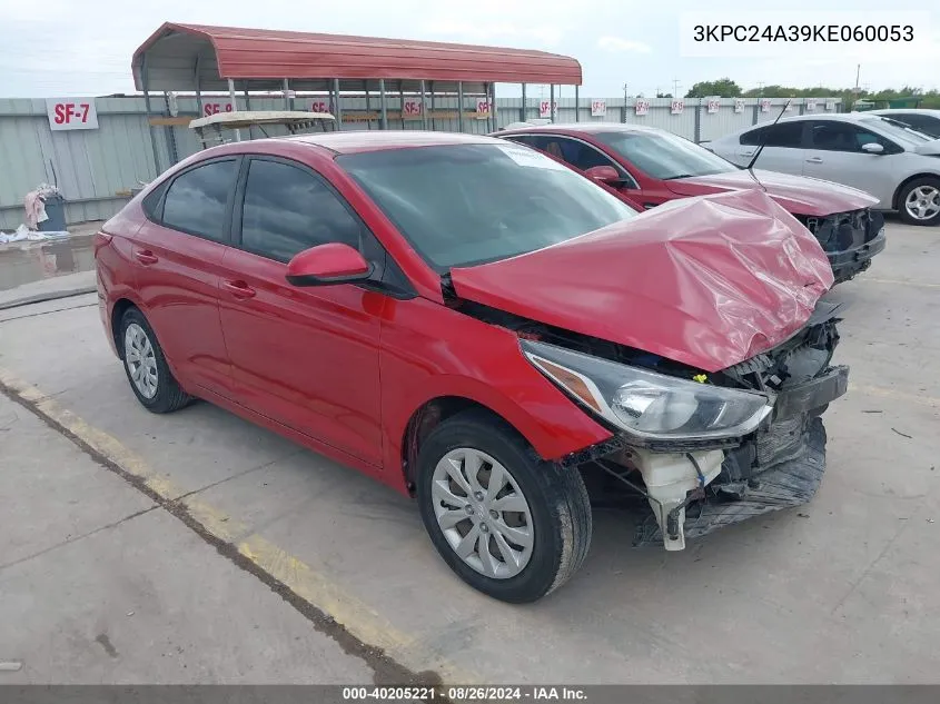 2019 Hyundai Accent Se VIN: 3KPC24A39KE060053 Lot: 40205221