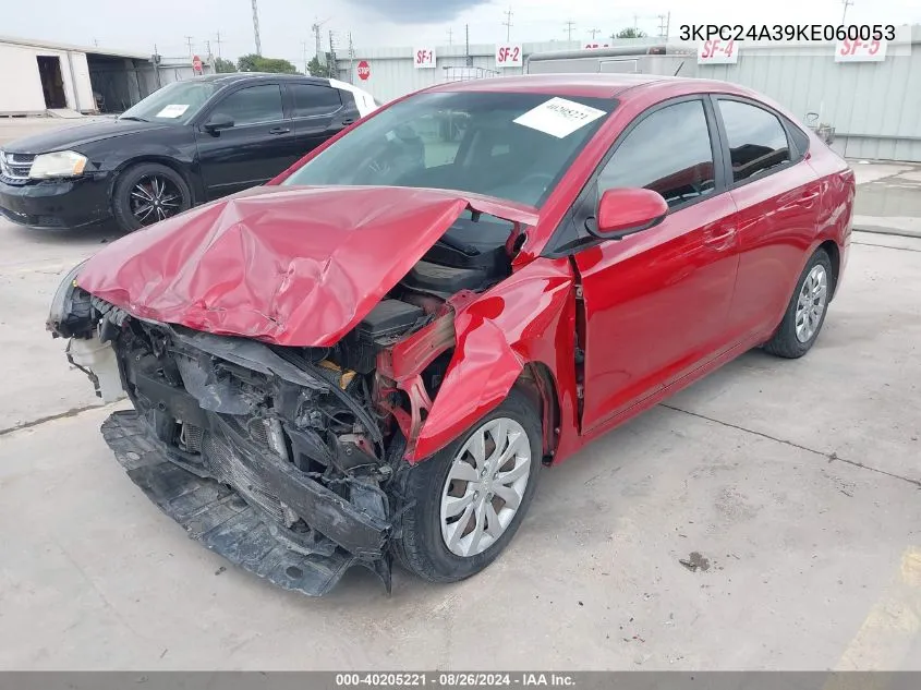 2019 Hyundai Accent Se VIN: 3KPC24A39KE060053 Lot: 40205221