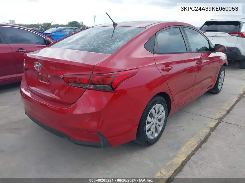 2019 Hyundai Accent Se VIN: 3KPC24A39KE060053 Lot: 40205221