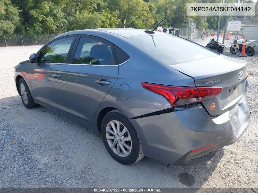 2019 Hyundai Accent Sel VIN: 3KPC24A35KE044142 Lot: 40207129