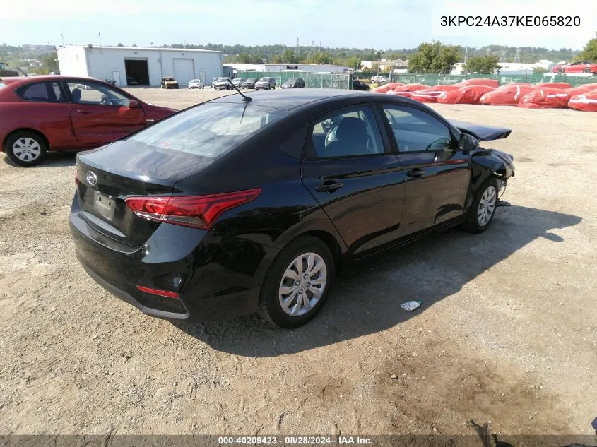 2019 Hyundai Accent Se VIN: 3KPC24A37KE065820 Lot: 40209423