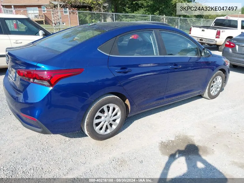 2019 Hyundai Accent Sel VIN: 3KPC24A32KE047497 Lot: 40216188