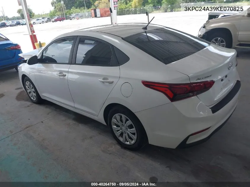 2019 Hyundai Accent Se/Sel VIN: 3KPC24A39KE070825 Lot: 40264750