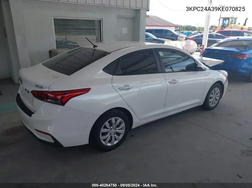 2019 Hyundai Accent Se/Sel VIN: 3KPC24A39KE070825 Lot: 40264750