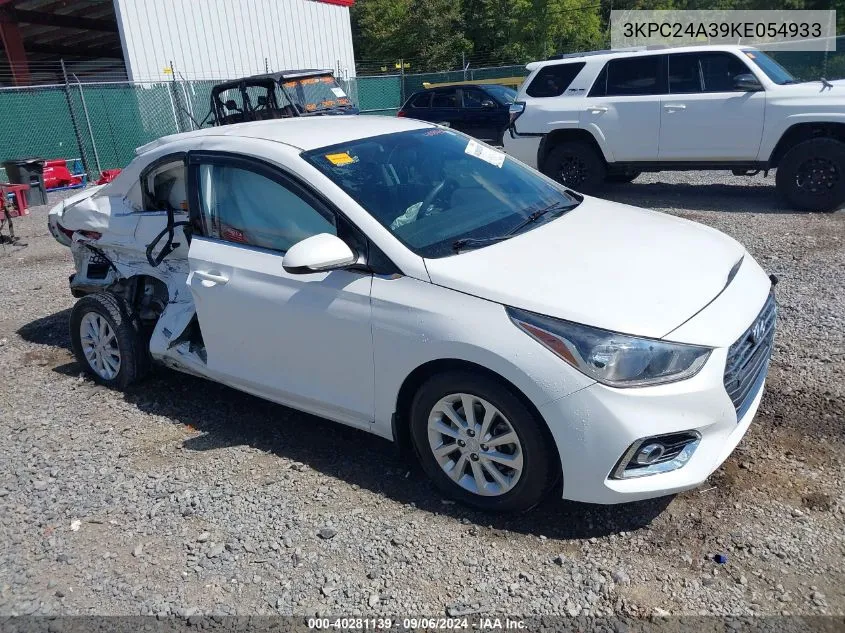 2019 Hyundai Accent Sel VIN: 3KPC24A39KE054933 Lot: 40281139