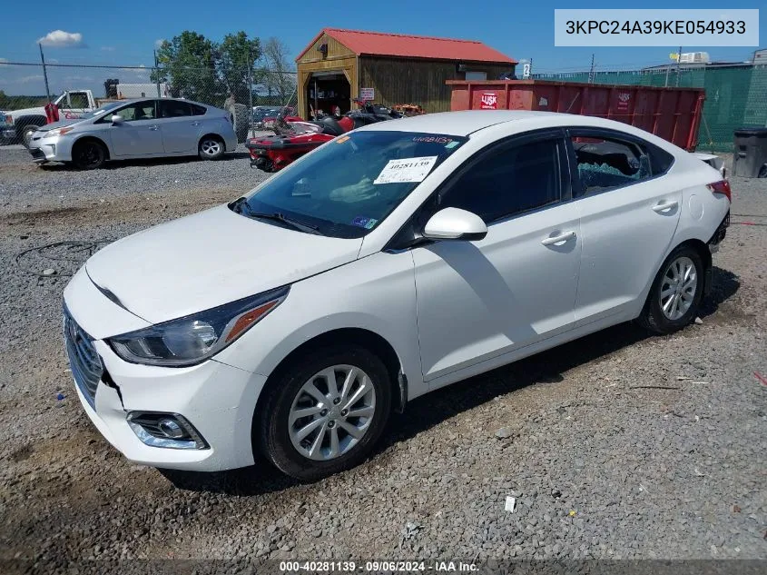 2019 Hyundai Accent Sel VIN: 3KPC24A39KE054933 Lot: 40281139