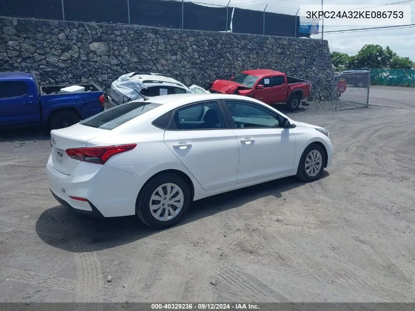 3KPC24A32KE086753 2019 Hyundai Accent Se