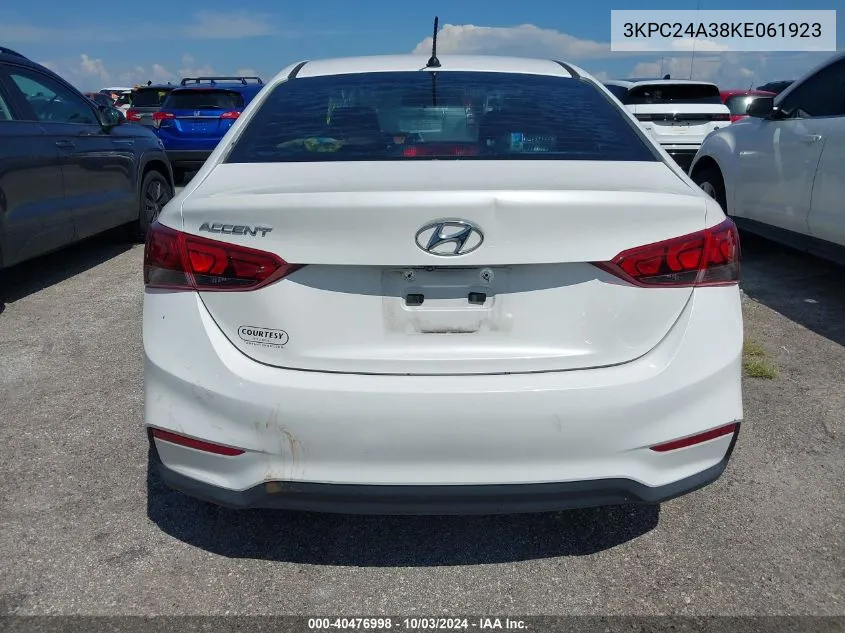 3KPC24A38KE061923 2019 Hyundai Accent Se