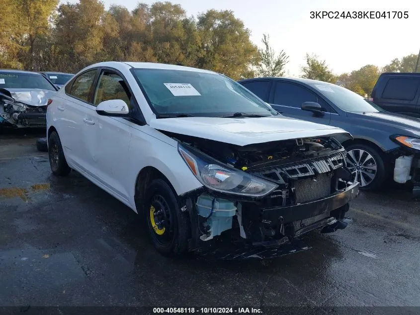 2019 Hyundai Accent Se VIN: 3KPC24A38KE041705 Lot: 40548118