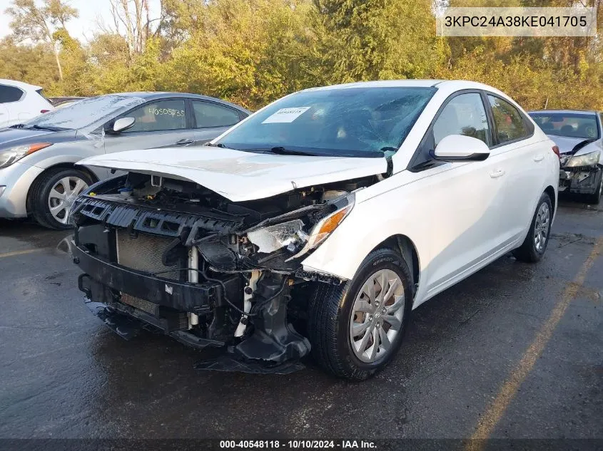 2019 Hyundai Accent Se VIN: 3KPC24A38KE041705 Lot: 40548118