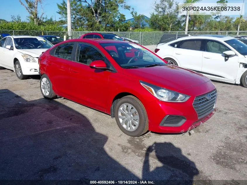 2019 Hyundai Accent Se VIN: 3KPC24A36KE087338 Lot: 40592406