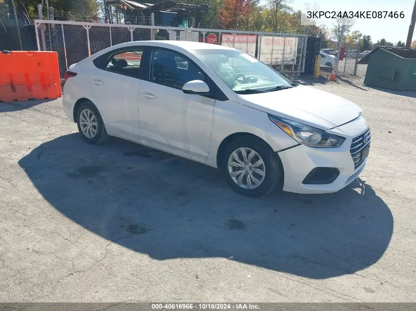 2019 Hyundai Accent Se VIN: 3KPC24A34KE087466 Lot: 40616966