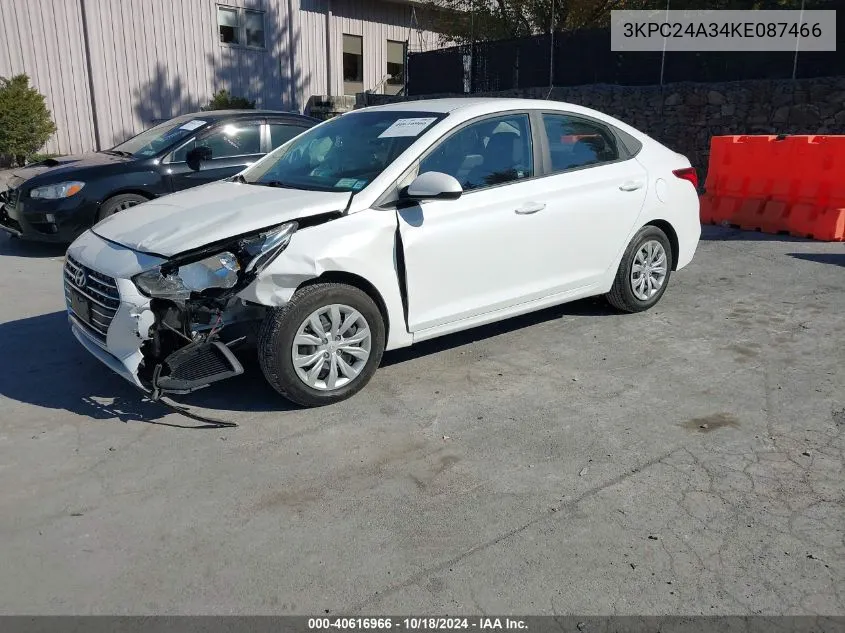 2019 Hyundai Accent Se VIN: 3KPC24A34KE087466 Lot: 40616966