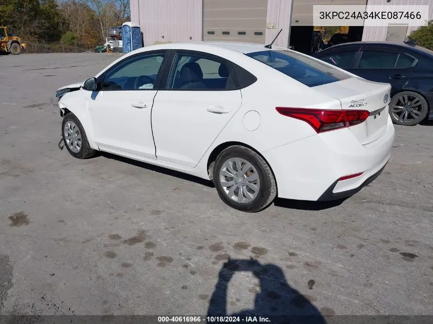 2019 Hyundai Accent Se VIN: 3KPC24A34KE087466 Lot: 40616966