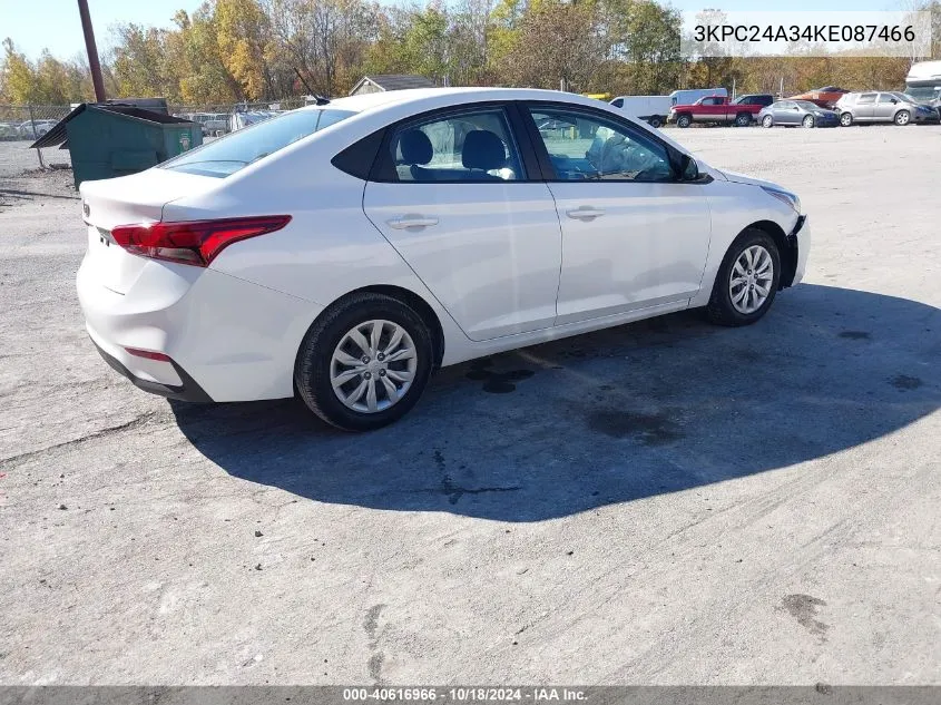 2019 Hyundai Accent Se VIN: 3KPC24A34KE087466 Lot: 40616966