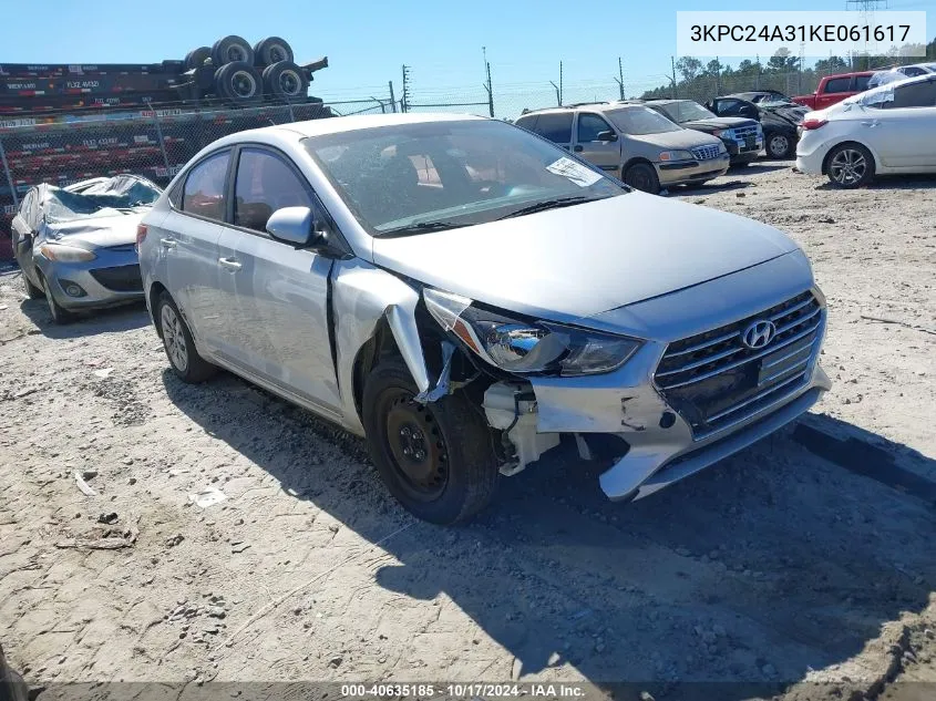 2019 Hyundai Accent Se VIN: 3KPC24A31KE061617 Lot: 40635185