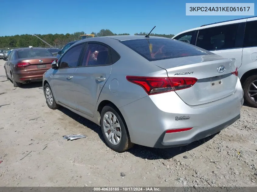 3KPC24A31KE061617 2019 Hyundai Accent Se