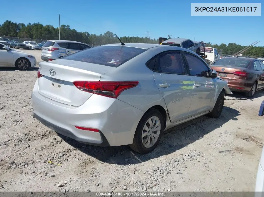 2019 Hyundai Accent Se VIN: 3KPC24A31KE061617 Lot: 40635185