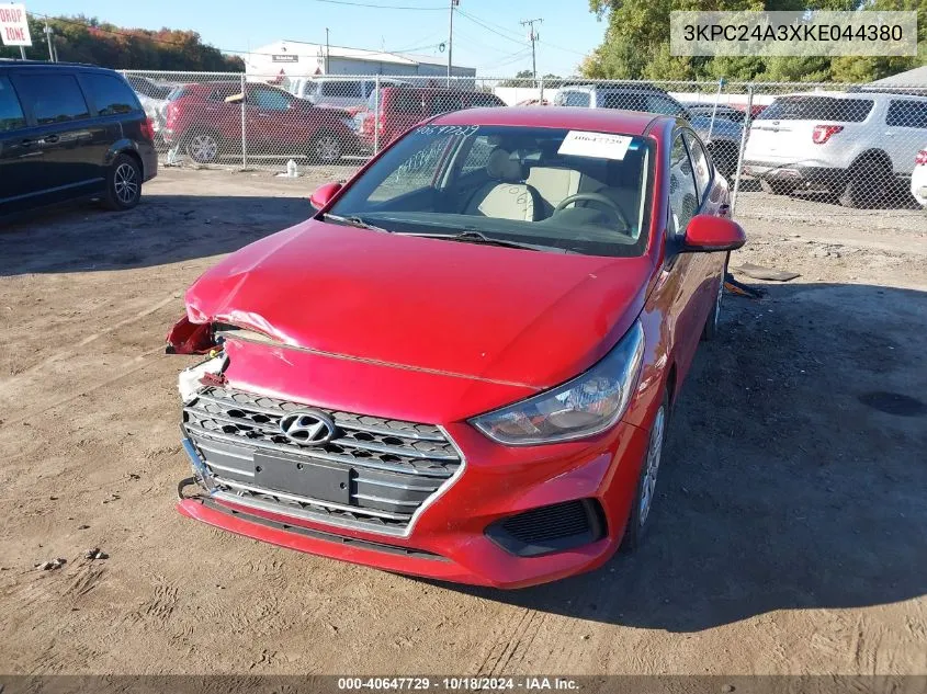 2019 Hyundai Accent Se VIN: 3KPC24A3XKE044380 Lot: 40647729