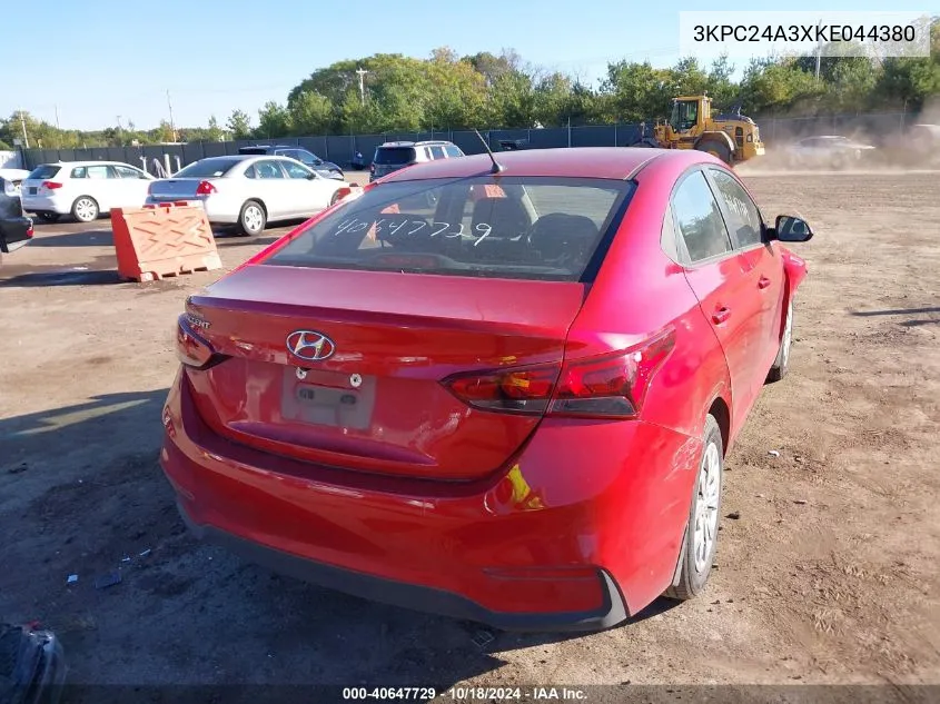 2019 Hyundai Accent Se VIN: 3KPC24A3XKE044380 Lot: 40647729