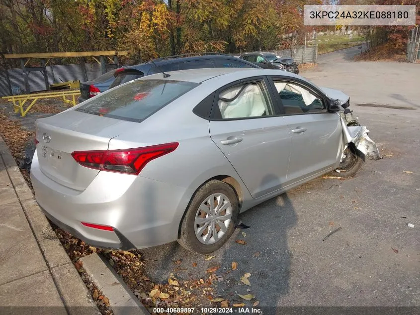 2019 Hyundai Accent Se VIN: 3KPC24A32KE088180 Lot: 40689897