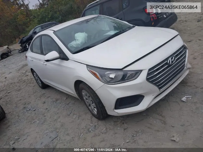 2019 Hyundai Accent Se VIN: 3KPC24A35KE065864 Lot: 40747290