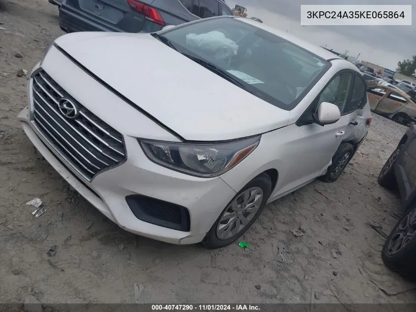 2019 Hyundai Accent Se VIN: 3KPC24A35KE065864 Lot: 40747290