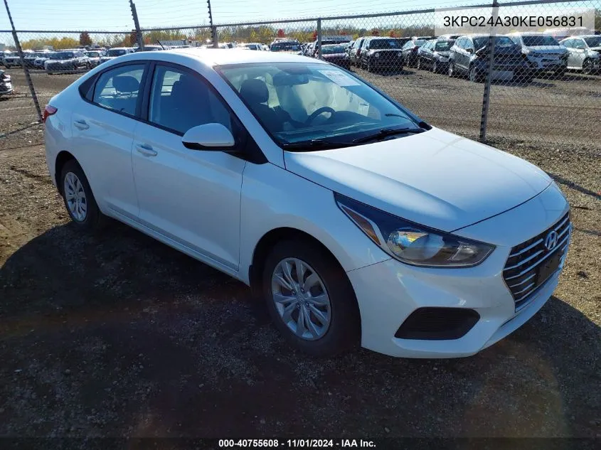 2019 Hyundai Accent Se VIN: 3KPC24A30KE056831 Lot: 40755608