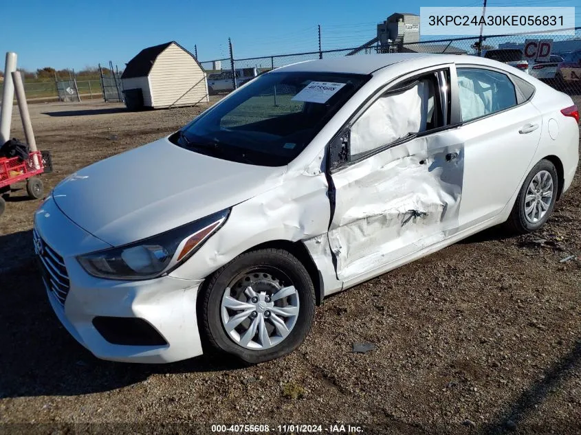 2019 Hyundai Accent Se VIN: 3KPC24A30KE056831 Lot: 40755608