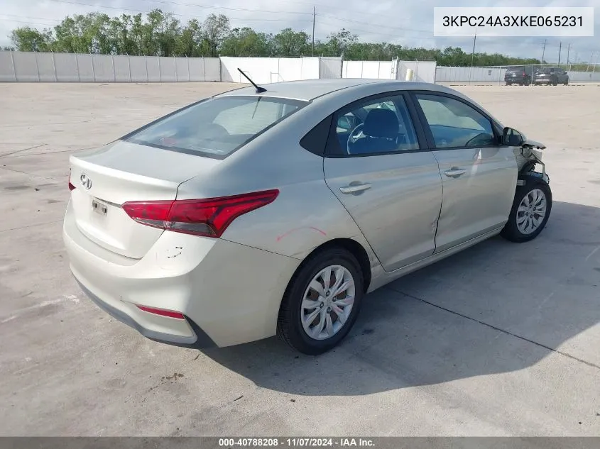 2019 Hyundai Accent Se VIN: 3KPC24A3XKE065231 Lot: 40788208