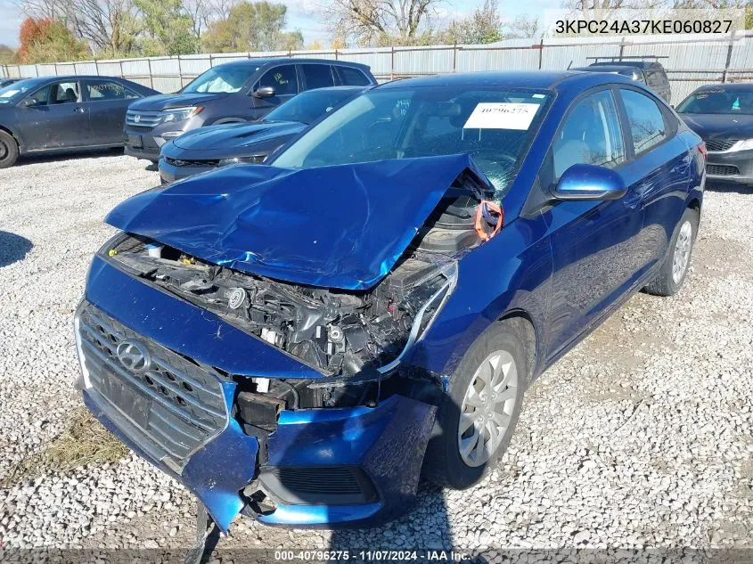 2019 Hyundai Accent Se VIN: 3KPC24A37KE060827 Lot: 40796275