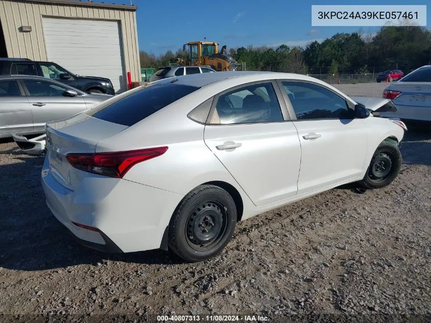 2019 Hyundai Accent Se VIN: 3KPC24A39KE057461 Lot: 40807313