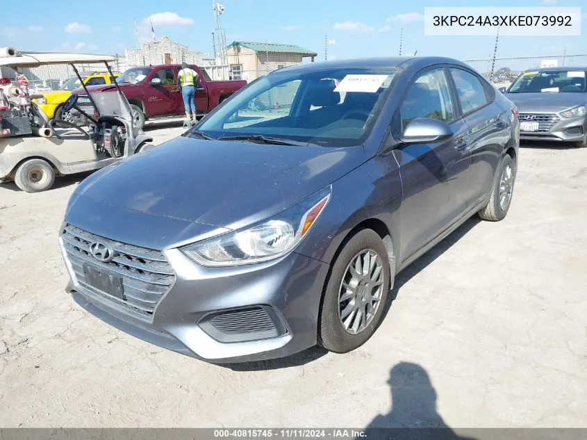 2019 Hyundai Accent Se VIN: 3KPC24A3XKE073992 Lot: 40815745