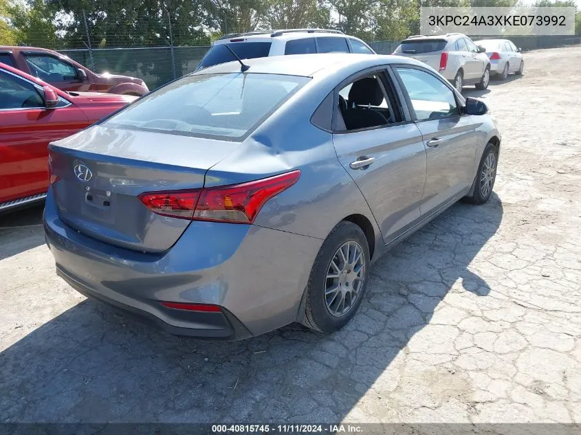 2019 Hyundai Accent Se VIN: 3KPC24A3XKE073992 Lot: 40815745