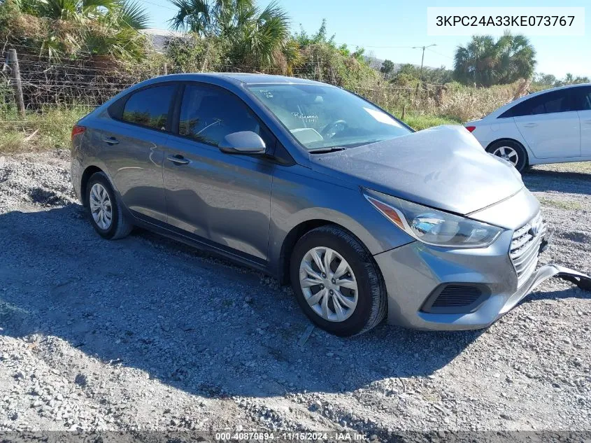 2019 Hyundai Accent Se VIN: 3KPC24A33KE073767 Lot: 40870694