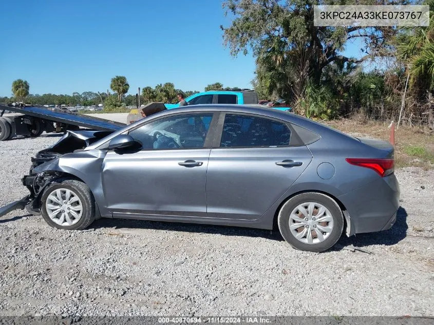 2019 Hyundai Accent Se VIN: 3KPC24A33KE073767 Lot: 40870694