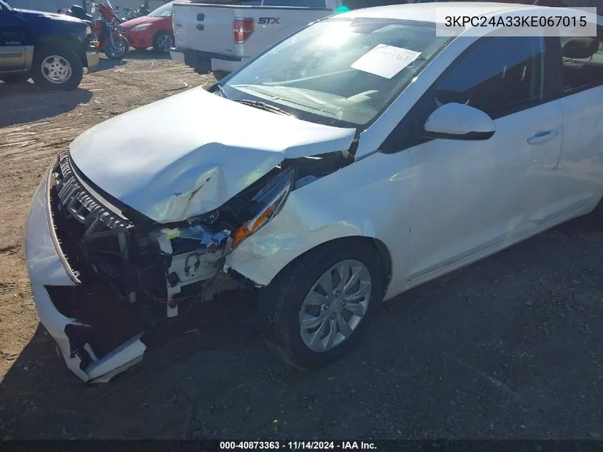 2019 Hyundai Accent Se VIN: 3KPC24A33KE067015 Lot: 40873363