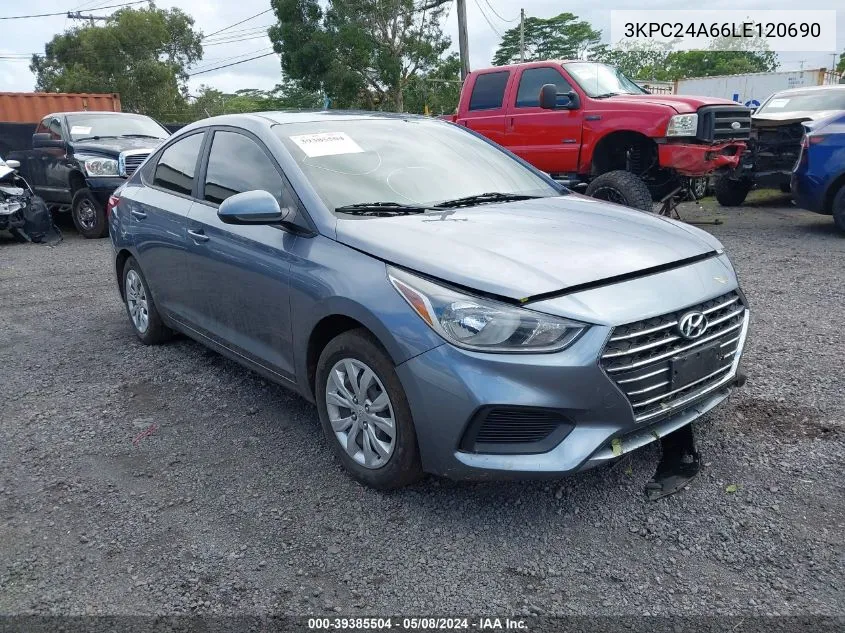 2020 Hyundai Accent Se VIN: 3KPC24A66LE120690 Lot: 39385504