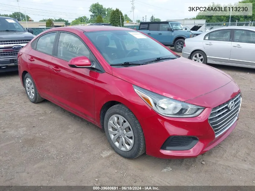 3KPC24A63LE113230 2020 Hyundai Accent Se