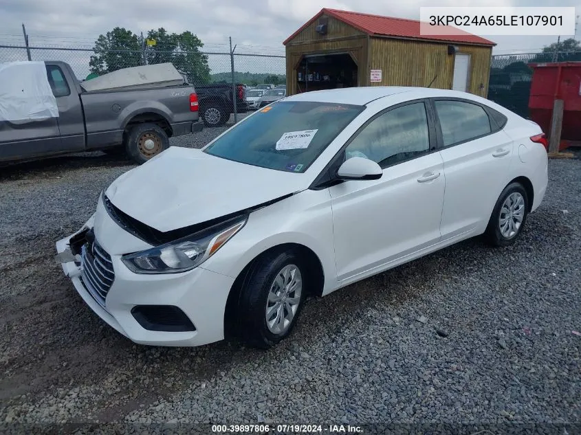 2020 Hyundai Accent Se VIN: 3KPC24A65LE107901 Lot: 39897806