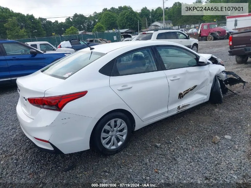 2020 Hyundai Accent Se VIN: 3KPC24A65LE107901 Lot: 39897806