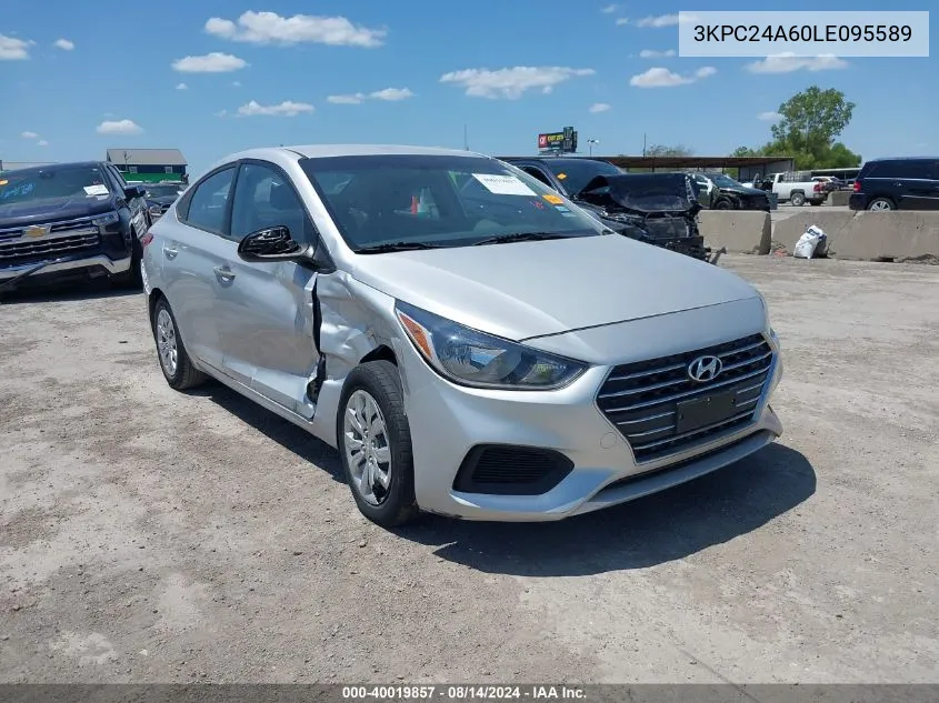 2020 Hyundai Accent Se VIN: 3KPC24A60LE095589 Lot: 40019857