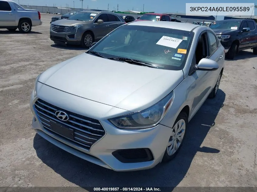 2020 Hyundai Accent Se VIN: 3KPC24A60LE095589 Lot: 40019857