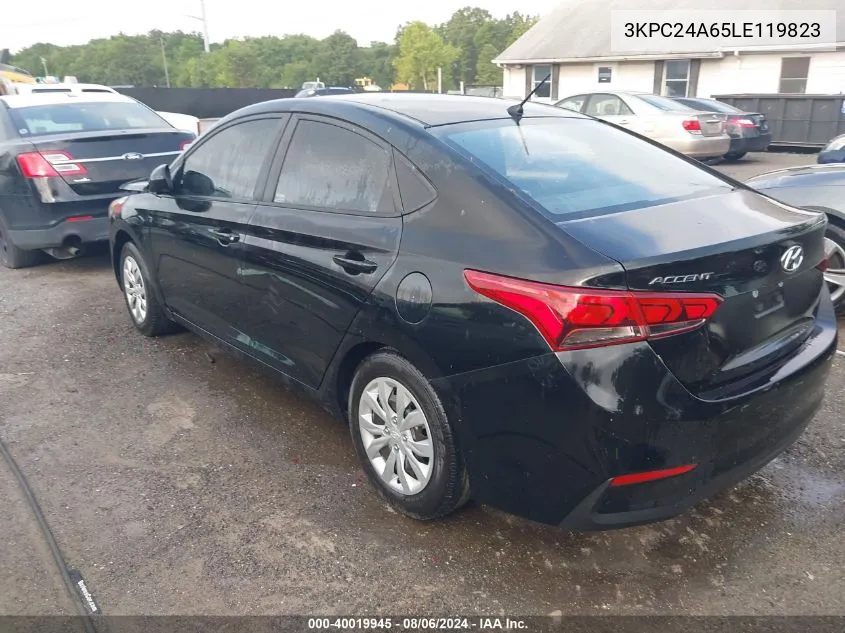 2020 Hyundai Accent Se VIN: 3KPC24A65LE119823 Lot: 40019945