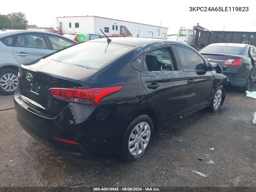 2020 Hyundai Accent Se VIN: 3KPC24A65LE119823 Lot: 40019945