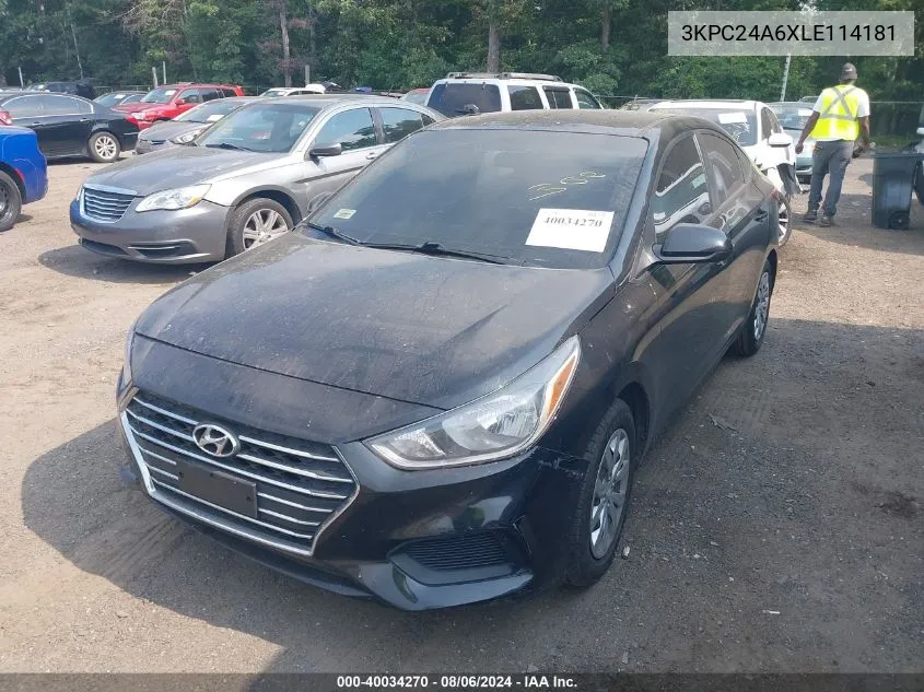 3KPC24A6XLE114181 2020 Hyundai Accent Se