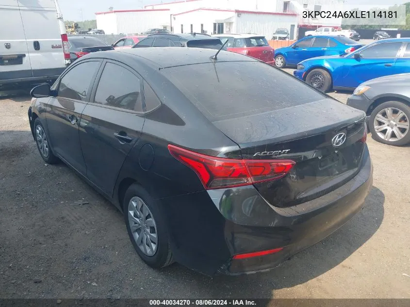 3KPC24A6XLE114181 2020 Hyundai Accent Se